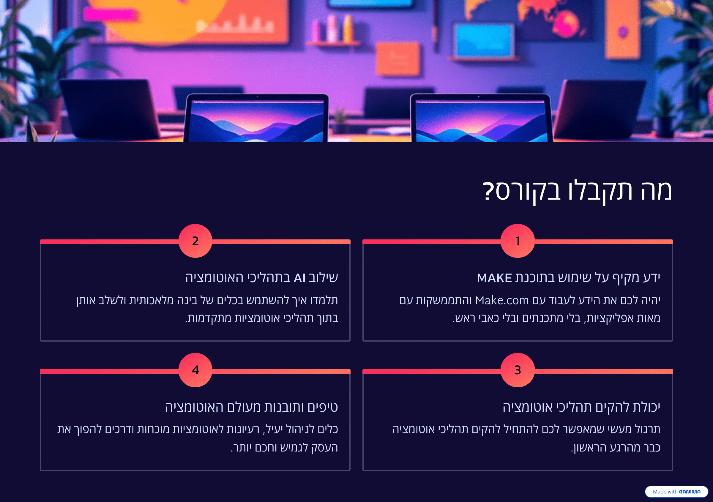מה כולל הקורס