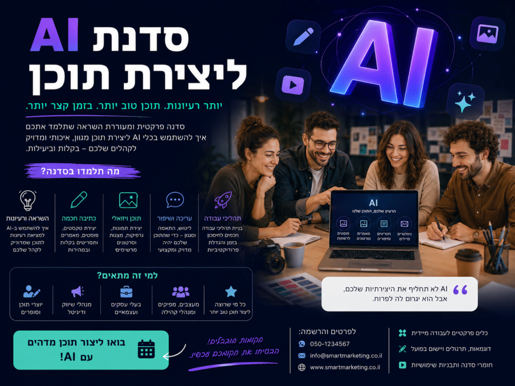 סדנת AI ליצירת תוכן